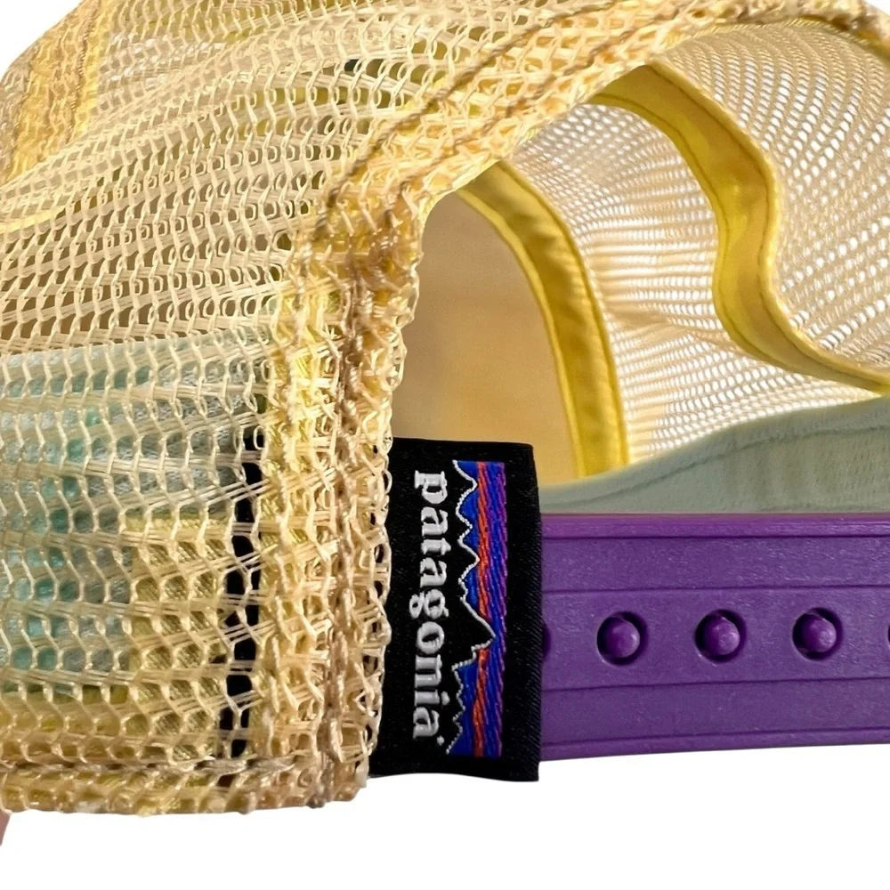 Patagonia Rope Mesh 5 Panel Pastel Trucker Snapback Hat Cap OS Fitzroy Mountains